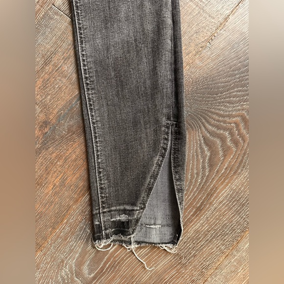 Revolve high rise black distressed jeans with ankle slit - Picture 5 of 7